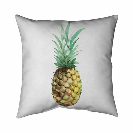 BEGIN HOME DECOR 26 x 26 in. Watercolor Pineapple-Double Sided Print Indoor Pillow 5541-2626-GA77
